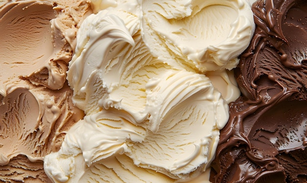 vanilla and chocolate ice cream