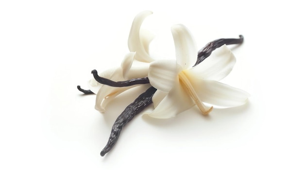 Photo vanilla flower and bean