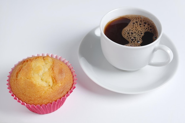 Vanilla muffin and coffee