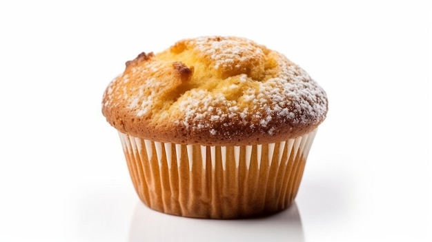 Vanilla muffin cupcake on white background isolated image food