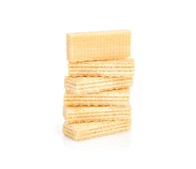 Vanilla wafer biscuit isolated on white background