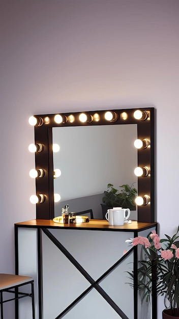 Vanity mirror dressing table background