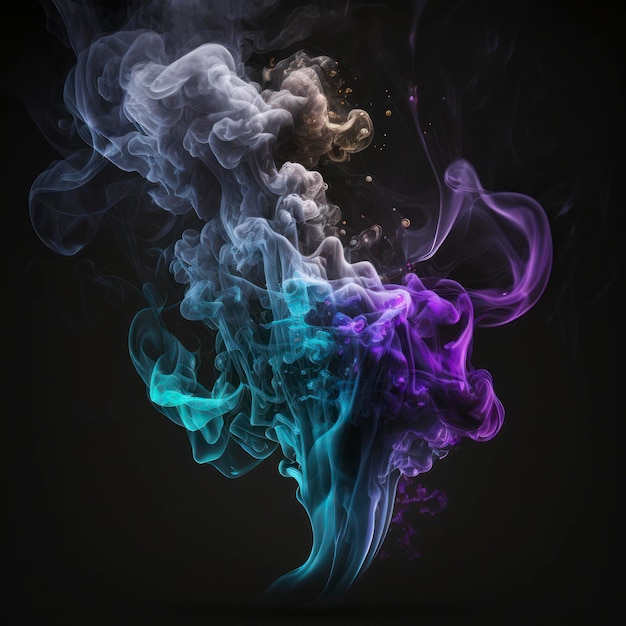 Vapor on the black background