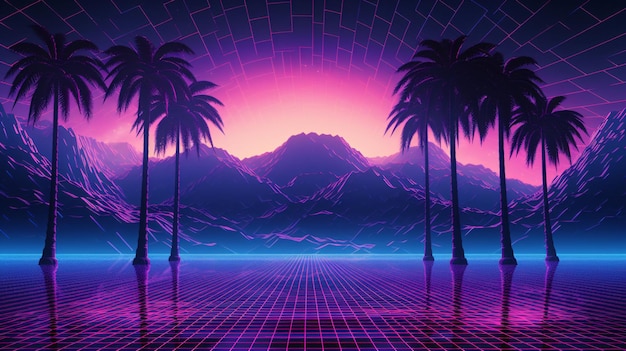 Photo vaporwave style background retro style abstract poster design