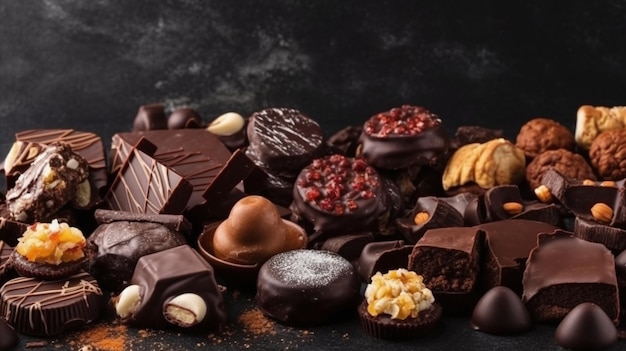 A variety of chocolates on a table