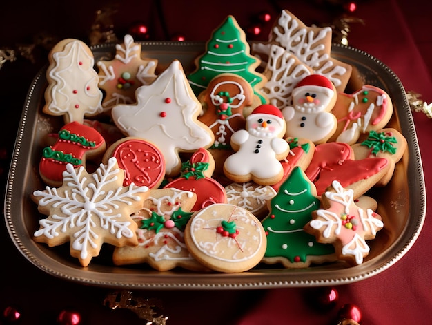 Variety of christmas cookies christmas ornaments christmas concept christmas eve