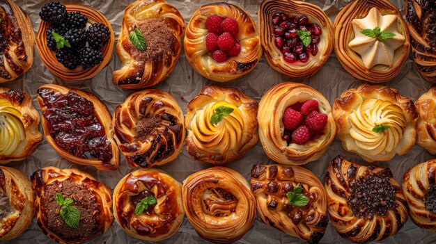 Photo a variety of delicious pastries perfect for any occasion