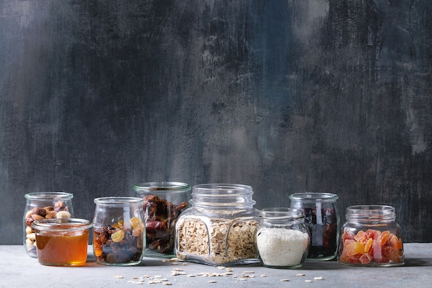 Variety of dried fruits and nuts