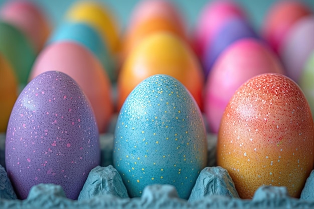 A variety of Easter eggs arranged in a package