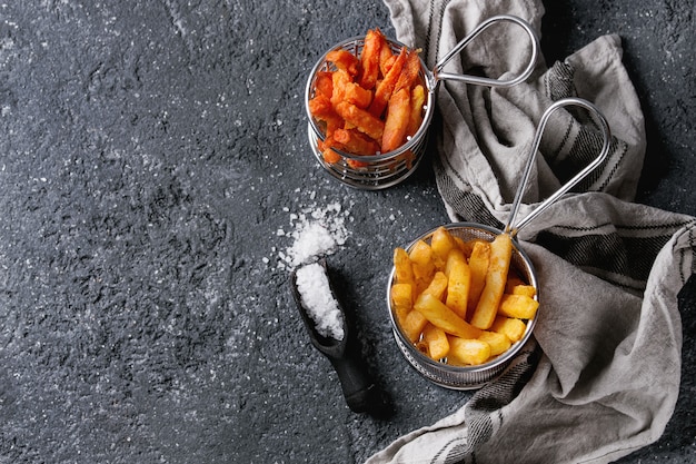 Variety of french fries