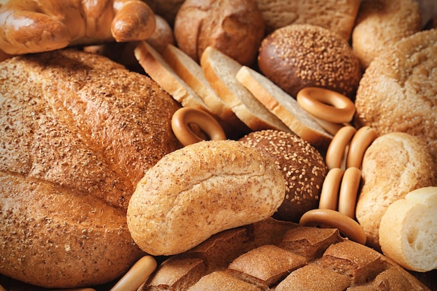 Variety of fresh tasty bread