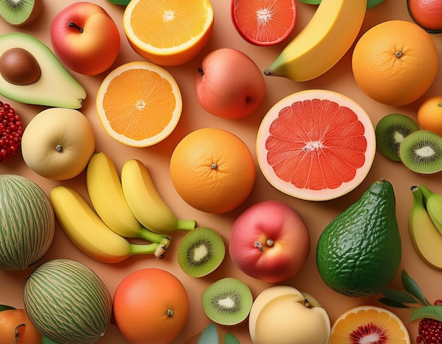 a variety of fruits including bananas oranges and bananas