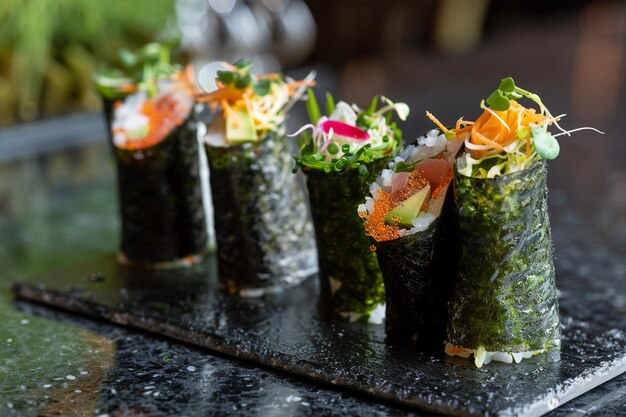 Variety Hand Rolls Artistic Arrangement