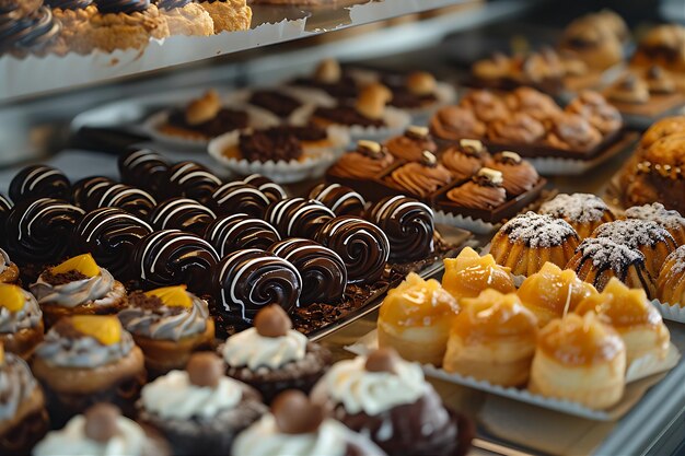 Variety of Pastries Displayed in Style