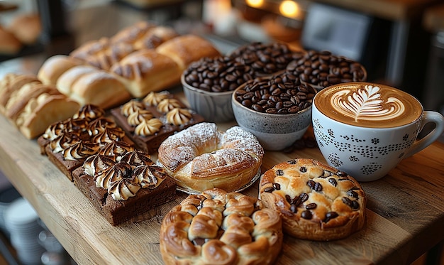 a variety of pastries including coffee coffee and coffee