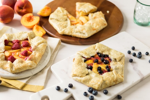 Variety of peach galletes made with fresh local peaches.