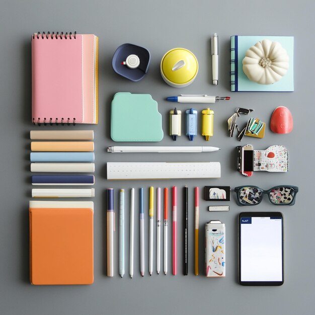 Photo a variety of productivity tools including planners digital apps and organizational gadgets