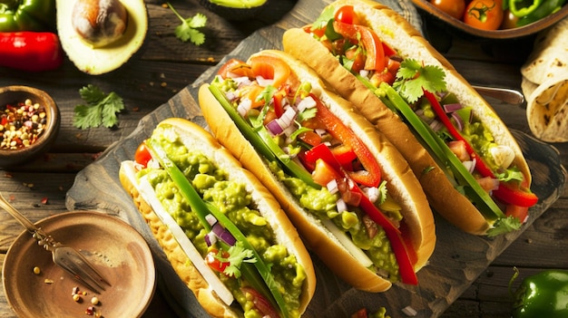 a variety of sandwiches are on a table including avocado lettuce and avocado