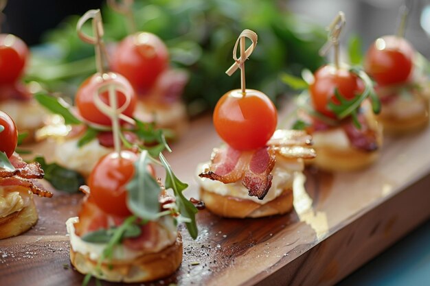 Photo variety small gourmet canapes