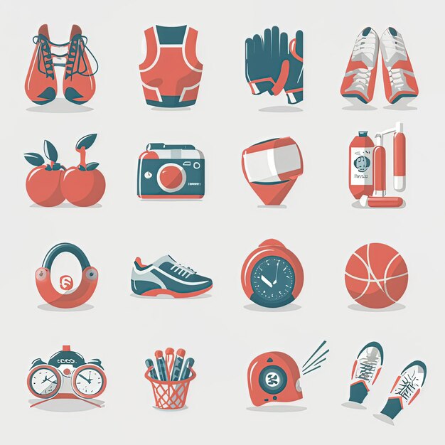 Photo a variety of sports and sports items including a basketball