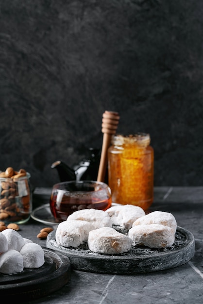 Variety of traditional Greek sweets cookies