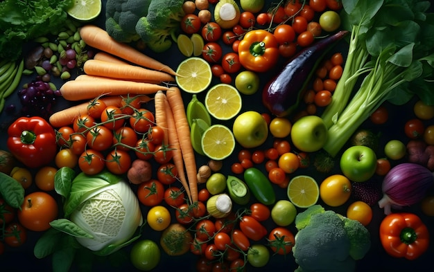 A variety of vegetables are arranged in a circle.