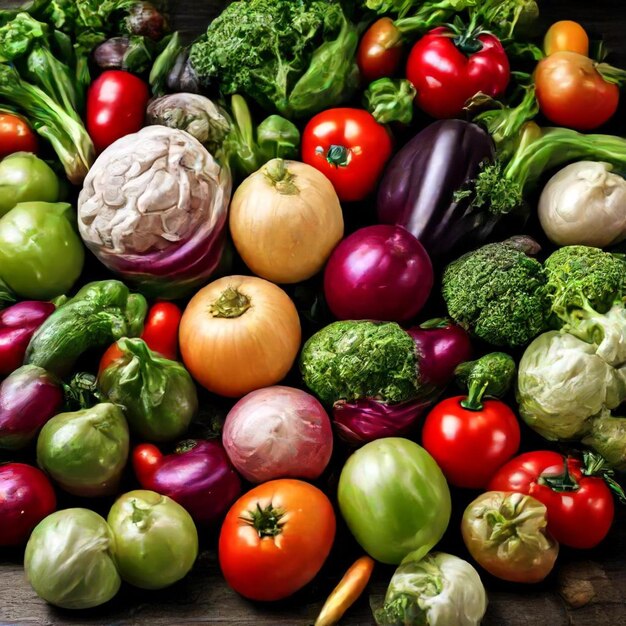 a variety of vegetables including broccoli cauliflower and tomatoes