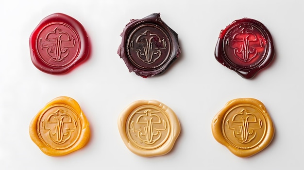 Photo variety of wax seals classic and elegant embossed designs