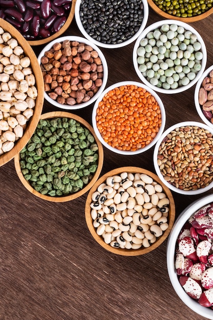 Various assortment of indian legumes 