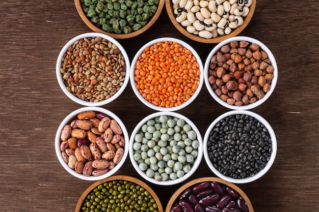 Various assortment of indian legumes 