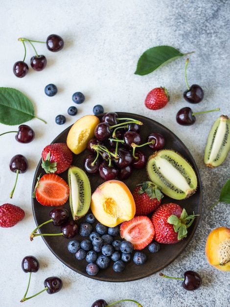 Various berries and fruits 