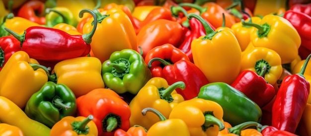 Various bright peppers available at a local Farmers Market