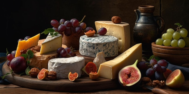 Various cheese food background