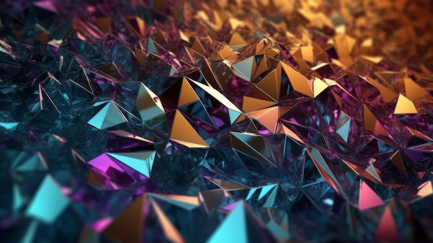 Various colored diamonds arranged on a table in a vibrant display Generative ai