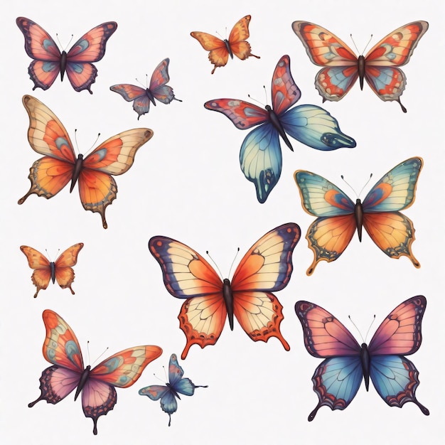 Various colorful butterflies wallpaper