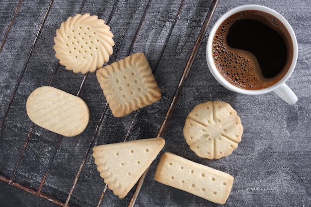 Various cookies and coffee