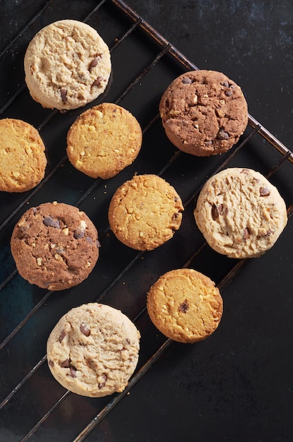 Various cookies on tray