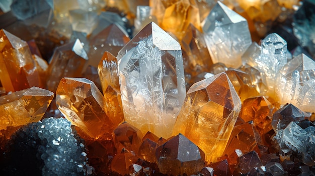 Various Crystals Arranged on Table