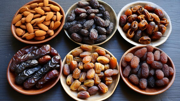 Various of dried dates or kurma