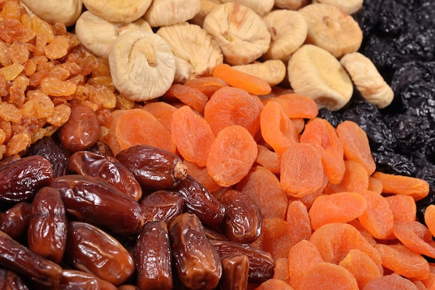 Various dried fruits background