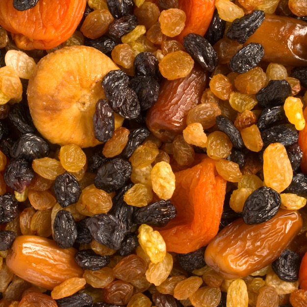 Various dried fruits close-up