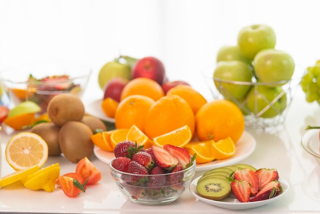 Various fresh fruits for health, organic fruit