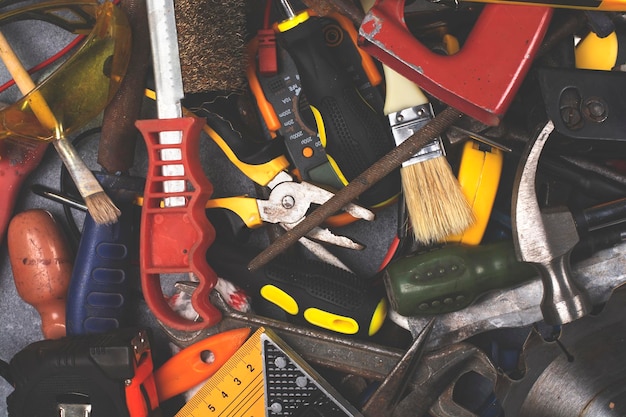 Various hand tools for home repair