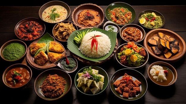 Various Indonesian Dishes with Diverse Flavors