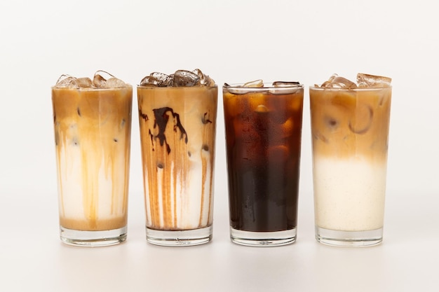 various kinds of iced coffee