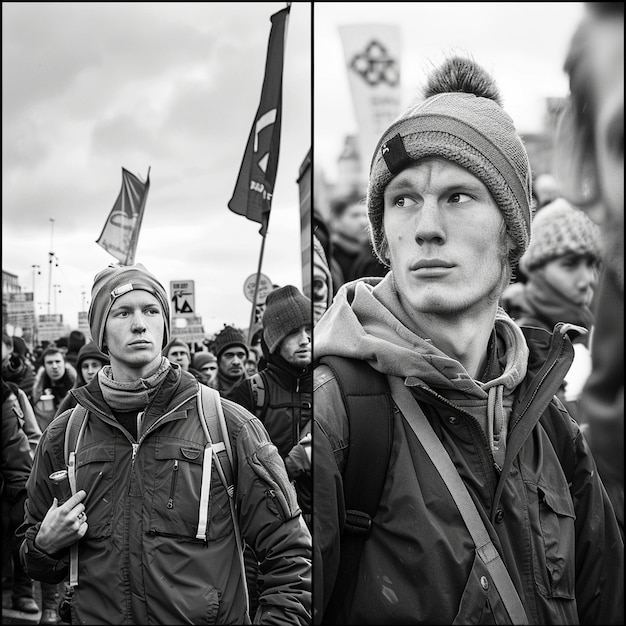 Various people taking part of protests