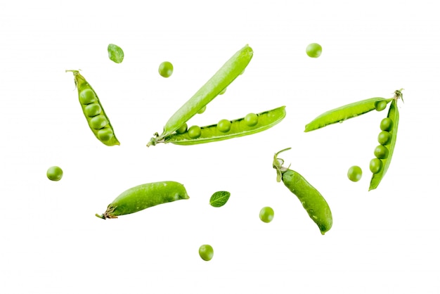 Various raw fresh green pea 