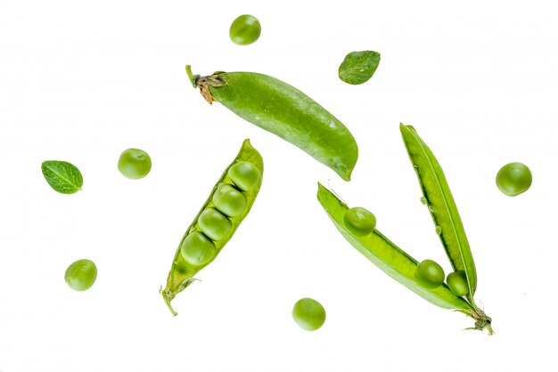 Various raw fresh green pea