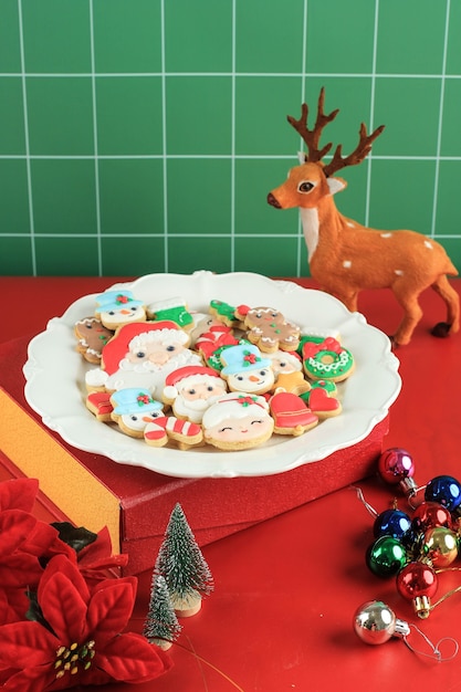 Various Shape of Homemade Christmas Decorated Sugar Cookies