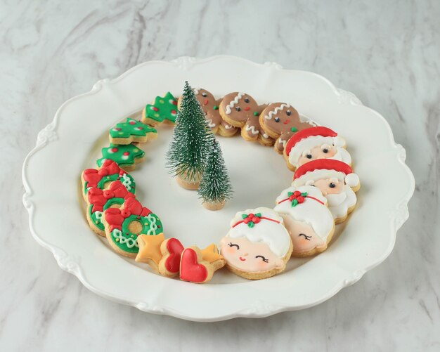 Various Shape of Homemade Christmas Decorated Sugar Cookies